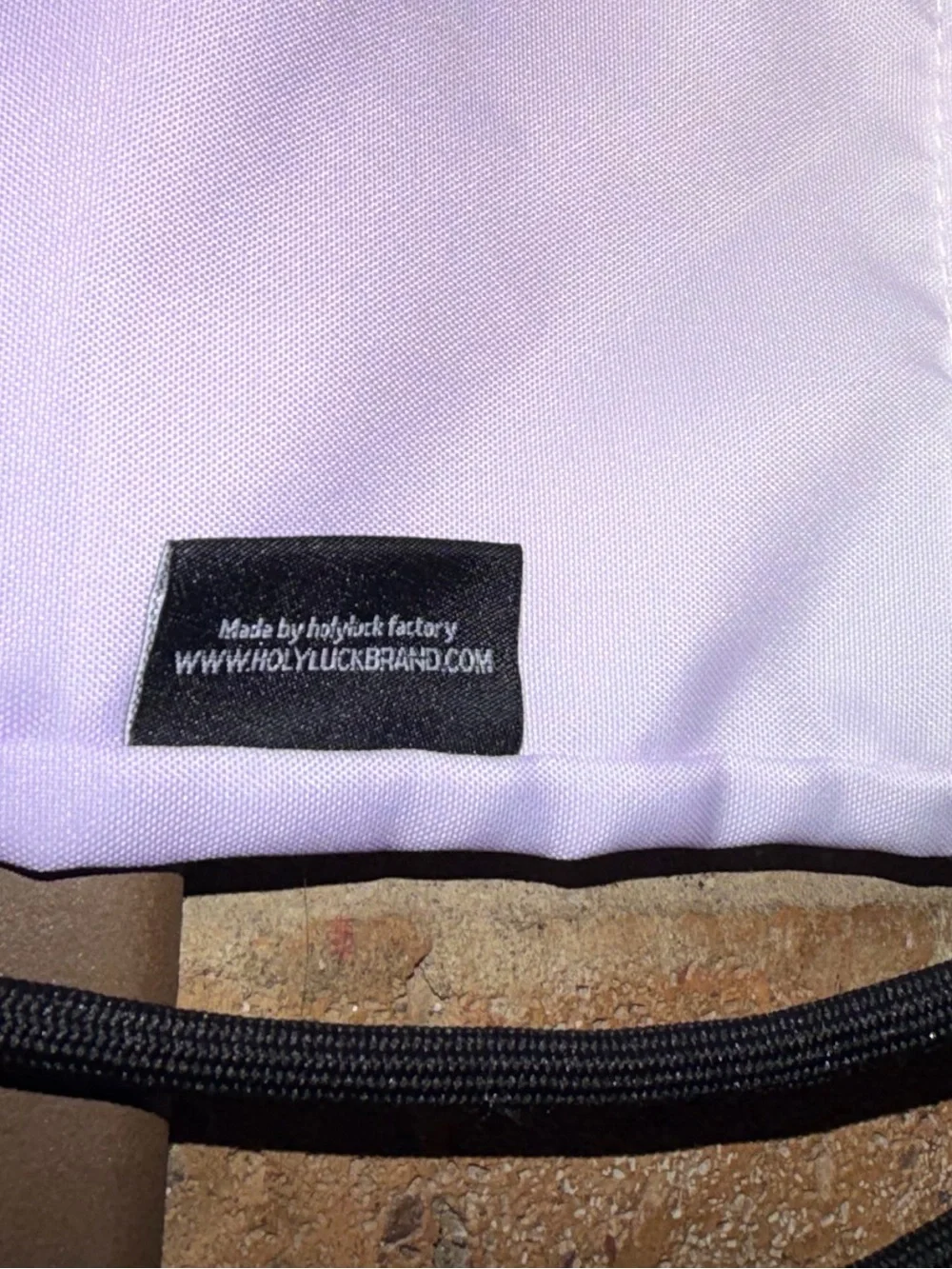 Two-Tone Purple Drawstring Backpack with Front Zip Pocket